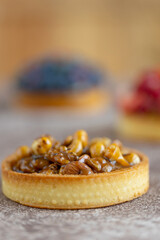 Brownie with nuts, delicious tartlet. High quality photo