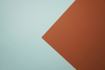  Abstract pastel blue and  brown color paper geometry composition background. Geometric shapes and lines.