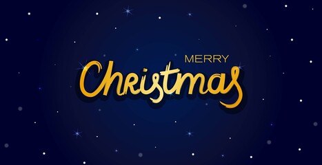 Christmas lettering on a dark blue background. EPS 10