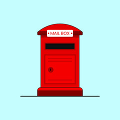 Mailbox vector illustration. Old post box.