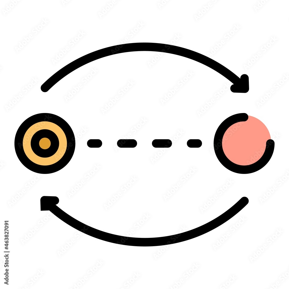 Poster point relocation icon. outline point relocation vector icon color flat isolated