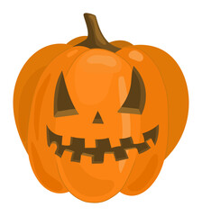 halloween pumpkin. Jack o lantern. Vector cartoon hand drawn illustration.