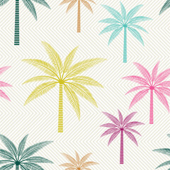 Decorative palm tree vector seamless pattern 2 - 463828215