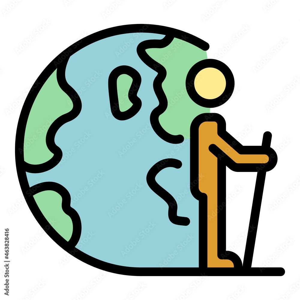 Aufkleber man walking relocation icon. outline man walking relocation vector icon color flat isolated