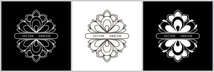 vector logo template with decorative elements with space for text