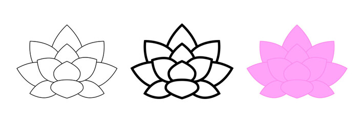 Abstract vector logo, lotus flower icon