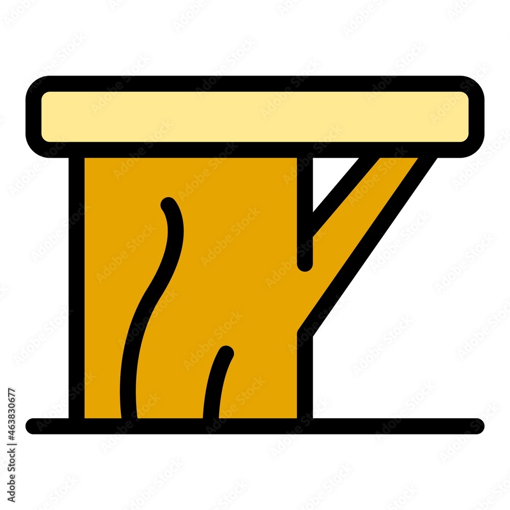 Aufkleber backless bench icon. outline backless bench vector icon color flat isolated