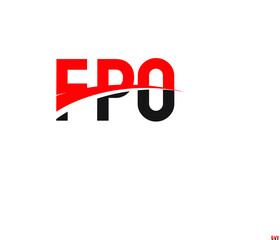 FPO Letter Initial Logo Design Vector Illustration