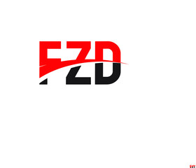 FZD Letter Initial Logo Design Vector Illustration