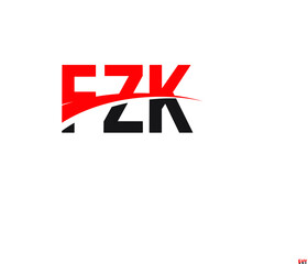 FZK Letter Initial Logo Design Vector Illustration