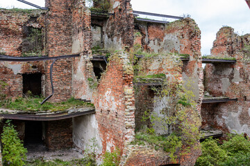 Ruins of St. John's Cathedral in 1828. Monument to the defense of the fortress 1941 -1943 during...