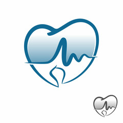 Abstract teeth outline style with pulse