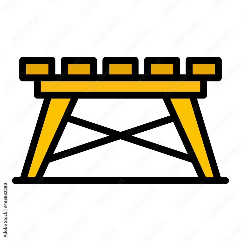 Poster folding board table icon. outline folding board table vector icon color flat isolated