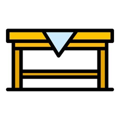 Home table icon. Outline home table vector icon color flat isolated