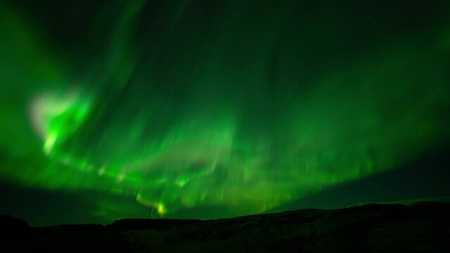 4K Time lapse of Aurora Borealis - Northern lights - over Iceland