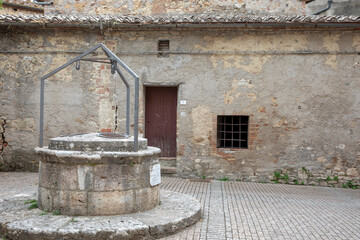Castiglione d' Orcia (SI), Italy - August 10, 2021: Castiglione d' Orcia village and houses view,...