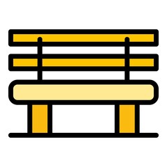 Classic bench icon. Outline classic bench vector icon color flat isolated