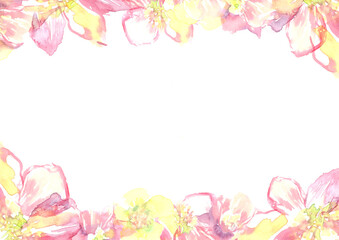 Obraz na płótnie Canvas Watercolor pink flower background