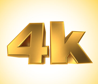 4k, 4000 Followers, 3D illustration 4k a white and yellow background. Four thousand likes social media.