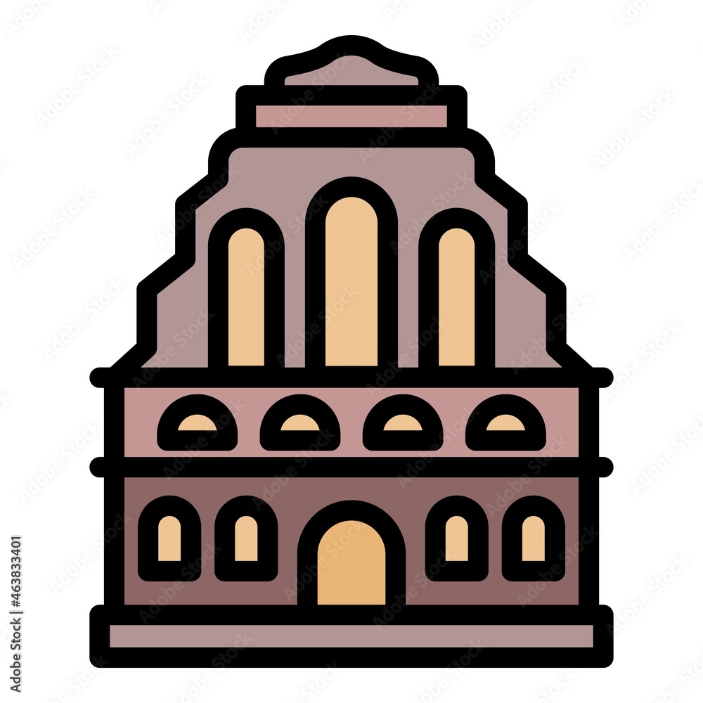 Poster old riga building icon. outline old riga building vector icon color flat isolated