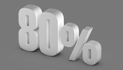 Ilustração 3d, Porcentagem, 80%