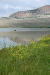 Anglers fishing on Delaney Butte reservoir