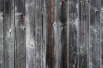 Fototapeta premium Very old cracked wood plank, vintage wood background close-up, rough textured surface.