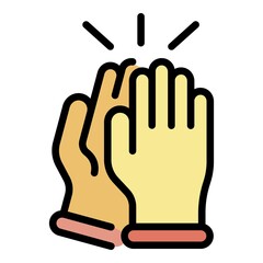 Cooking gloves icon. Outline cooking gloves vector icon color flat isolated