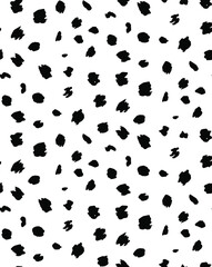 Fototapeta na wymiar Abstract Hand Drawing Geometric Shapes Dots Seamless Vector Pattern Isolated Background