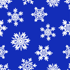 Fototapeta na wymiar seamless pattern with hand drawn snowflakes. Flat design. doodle snowflakes. colored vector illustration.