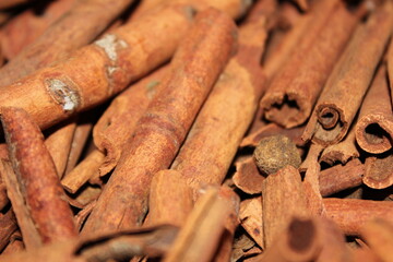 spices Aromatic dry cinnamon sticks