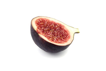 Half of ripe fig fruit isolated on white