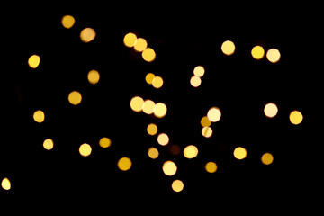 Blurred light bokeh on black