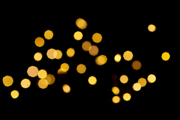 Blurred light bokeh on black