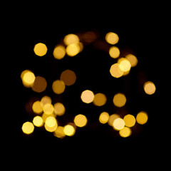 Blurred light bokeh on black