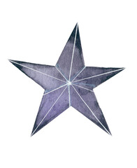 Fototapeta premium Christmas snowflake star. Watercolor illustration for your design.
