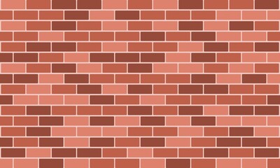 Brick wall background, Masonry red or brown brick. Vector illustartion