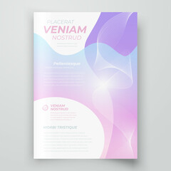 Flyer fluid theme cover design template liquid and lines light color violet