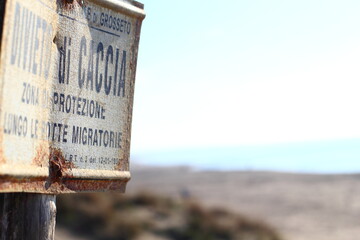 sign on the beach