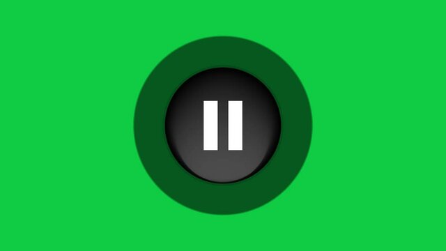 Black play button icon animation. 4k resolution.