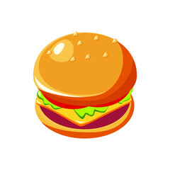 illustration of burger flat style vector illudtrstion design