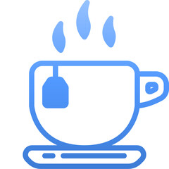 hot tea gradient icon