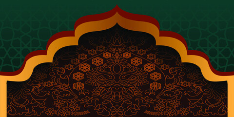 brown ornament islamic background vector design