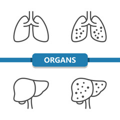 Internal Organs - Liver, Lungs Icons