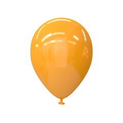Balloon yellow glossy on a white background, 3d render