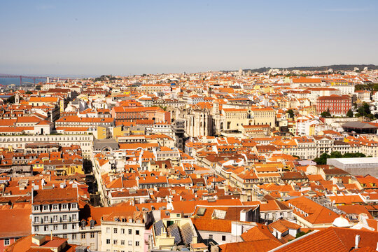 Aerial view of the downtown of Libson in Portugal