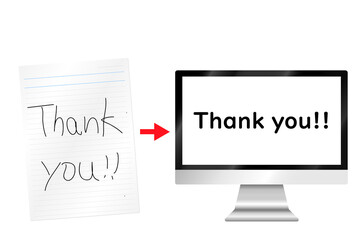 Naklejka premium OCR（Optical Character Recognition）の図解。OCRは紙の文字を文字データに変換する技術です。
