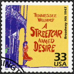 USA - 1999: shows A streetcar named desire, Tennessee Williams, Broadway hit 1947, series Celebrate the Century, 1940s, 1999 - obrazy, fototapety, plakaty