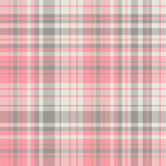 Seamless pattern in pastel pink and gray colors for plaid, fabric, textile, clothes, tablecloth and other things. Vector image.
