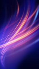 Dark abstract futuristic background. Digital explosion, ultraviolet neon glow, blurred geometric lines.
